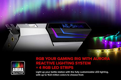 Creative Sound BlasterX AE-5 Plus Pure Edition SABRE32 Ultra-Class 32-bit/384kHz PCI-e Gaming Sound Card and DAC with Dolby Digital and DTS, Xamp Discrete Headphone Bi-amp, 122dB SNR, RGB LED Strips Creative Sound BlasterX AE-5 Plus Pure Edition SABRE32 Ultra-Class 32-bit/384kHz PCI-e Gaming Sound Card and DAC with Dolby Digital and DTS, Xamp Discrete Headphone Bi-amp, 122dB SNR, RGB LED Strips